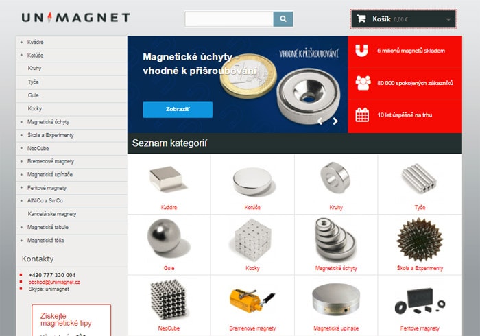 Kde kúpiť silné magnety - eshop Unimagnet